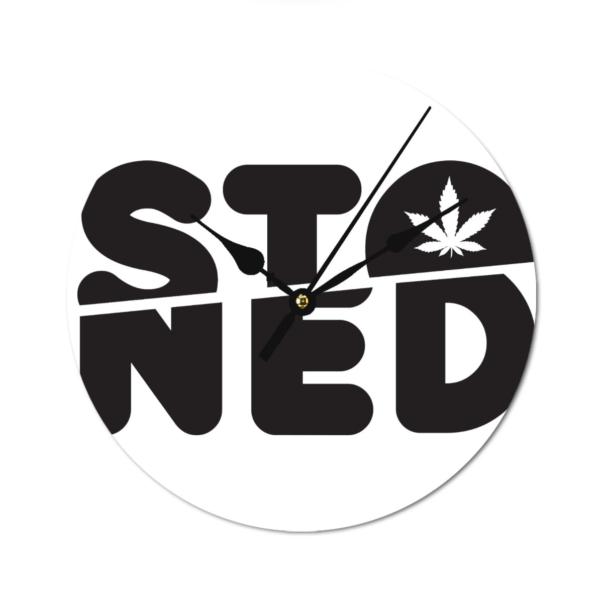 Stoned O'clock | Herb Apparel | Round Shape Wood Clock