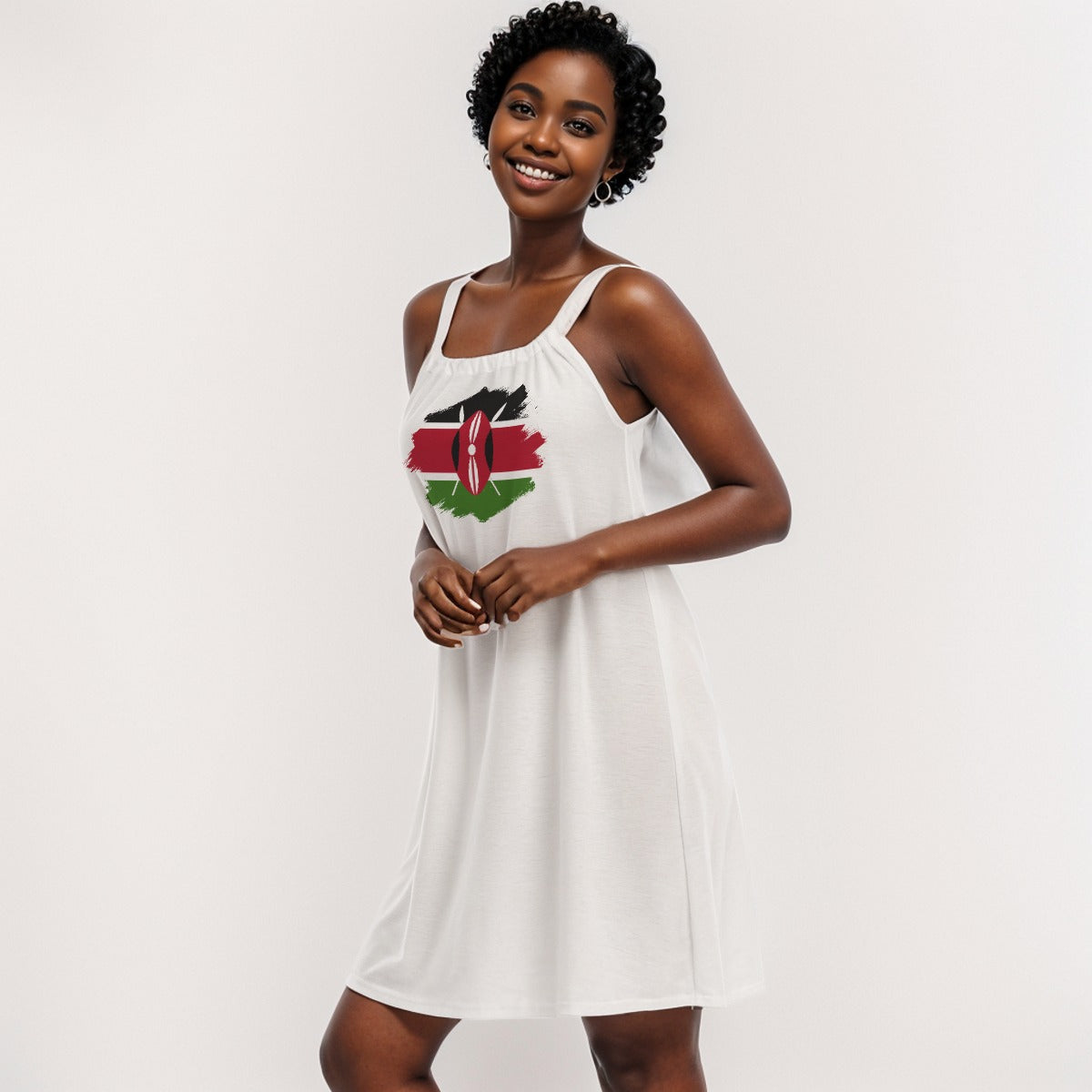 Kenyan Flag Grunge | Women's Sleeveless Cami Dress