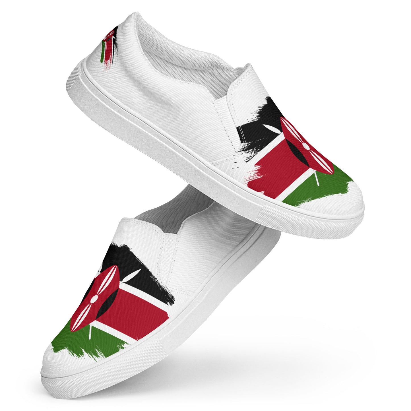 Kenyan Flag Grunge | Proudly Kenyan | Men’s slip-on canvas shoes