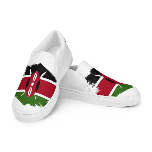 Kenyan Flag Grunge | Proudly Kenyan | Women’s slip-on canvas shoes