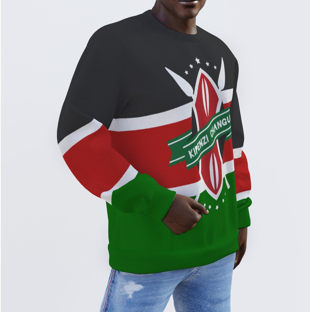 Kipenzi Changu | Kenya Flag | All-Over Print Men's Sweater