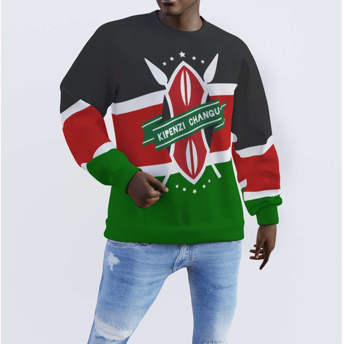 Kipenzi Changu | Kenya Flag | All-Over Print Men's Sweater