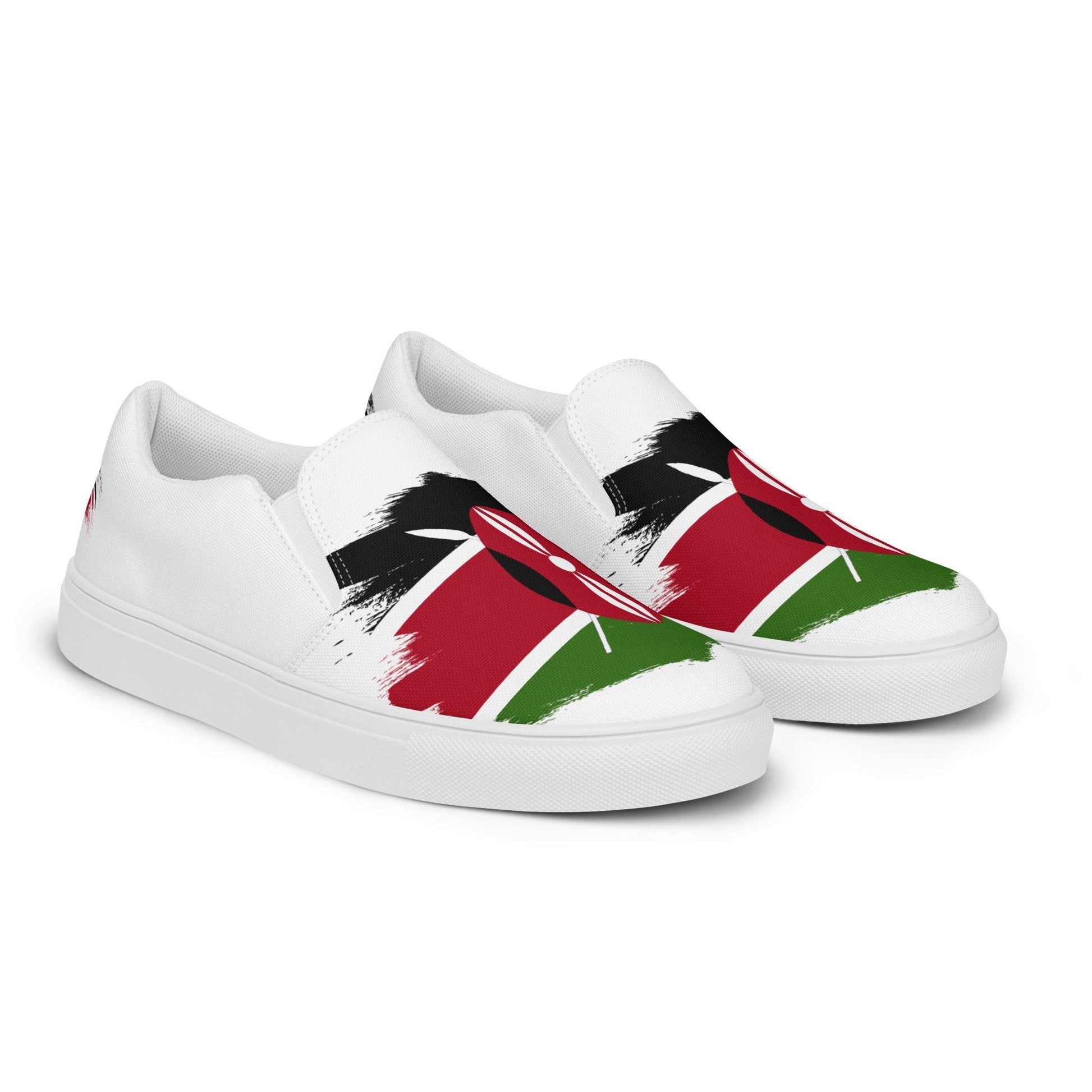 Kenyan Flag Grunge | Proudly Kenyan | Men’s slip-on canvas shoes