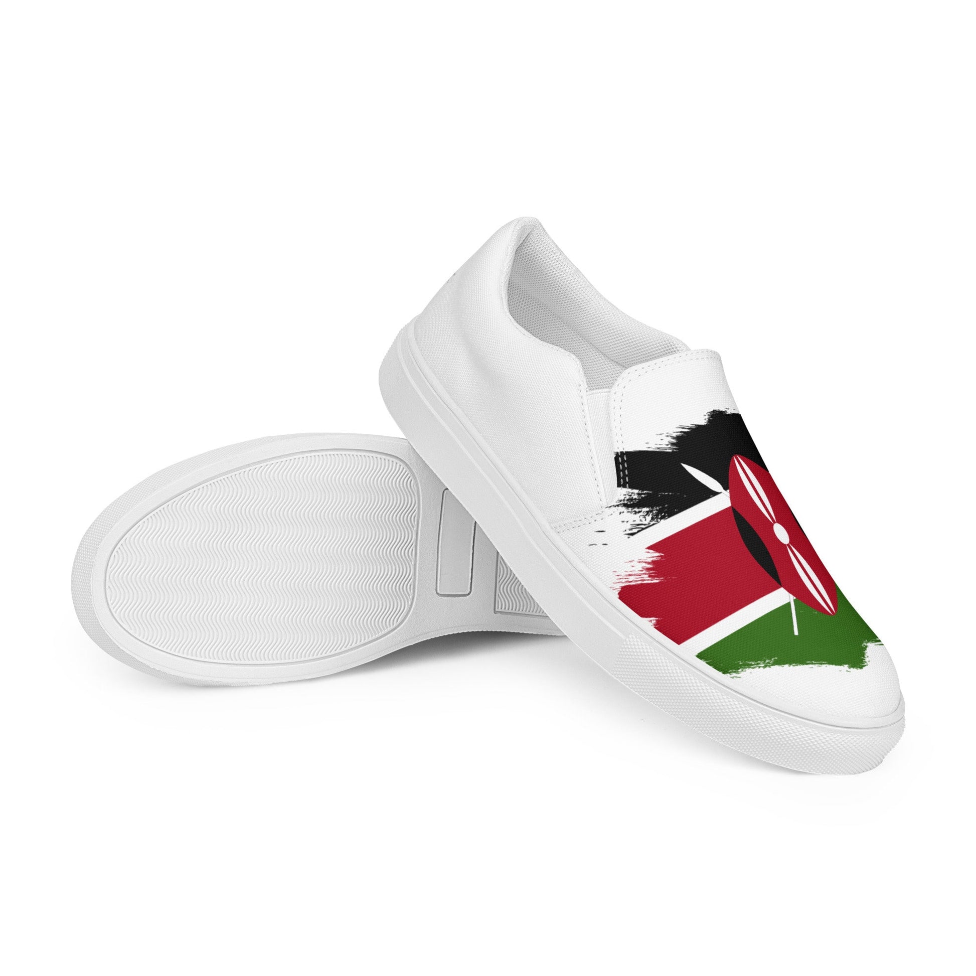 Kenyan Flag Grunge | Proudly Kenyan | Women’s slip-on canvas shoes