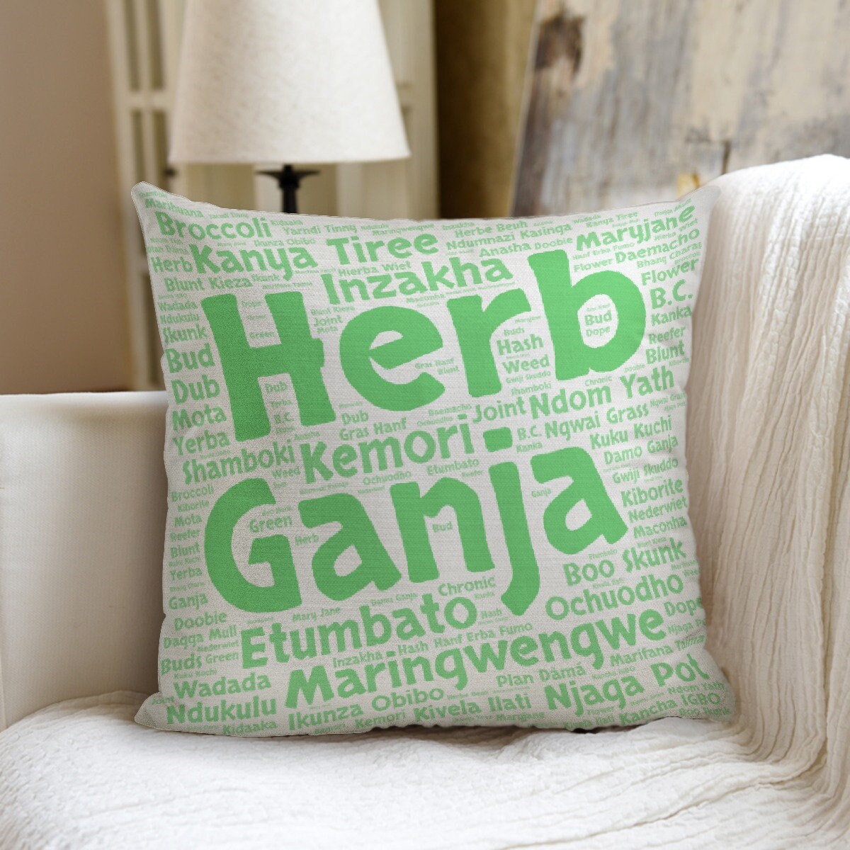 Herb Apparel | Conversation Starter | couch pillow with pillow Inserts