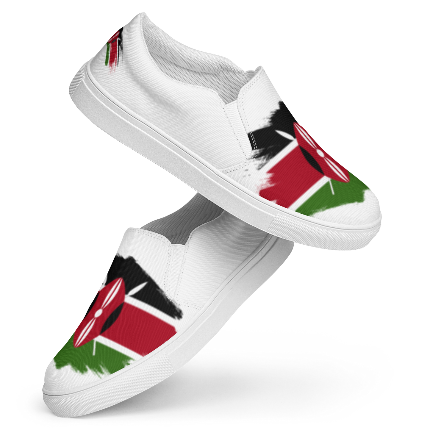 Kenya Flag | Men’s slip-on canvas shoes | Poudly Kenyan | Footwear