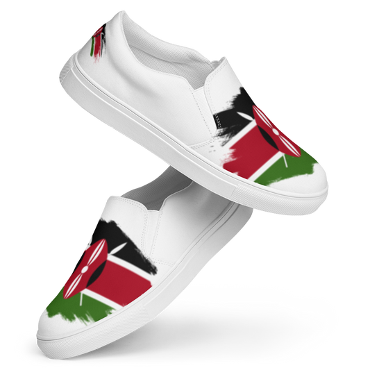 Kenya Flag | Men’s slip-on canvas shoes | Poudly Kenyan | Footwear