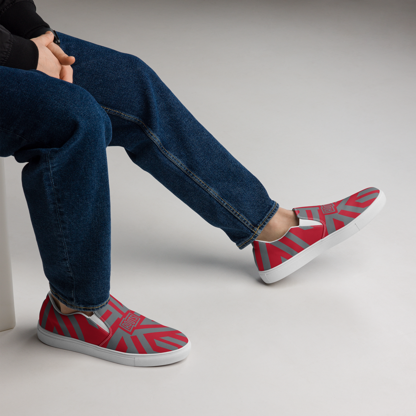 Kultured Roots Red-Steel Gray | Men’s slip-on canvas shoes | Footwear